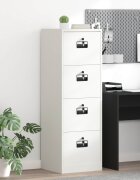 vidaXL Кабинет за файлове с чекмедже Бяло 455 x 42 x 139 см