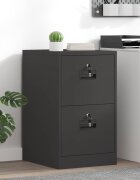vidaXL Кабинет за файлове с чекмедже Черно 44 x 50 x 745 см