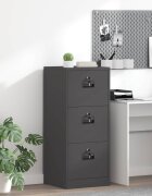vidaXL Кабинет за файлове с чекмедже Черно 455 x 42 x 1065 см