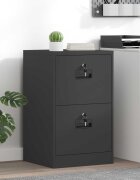 vidaXL Кабинет за файлове с чекмедже Черно 455 x 42 x 745 см