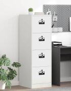 vidaXL Кабинет за файлове с чекмедже Геометричен Бяло 44 x 50 x 139 см