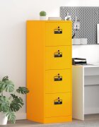 vidaXL Кабинет за файлове с чекмедже Горчично жълто 44 x 50 x 139 см