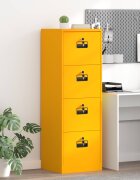 vidaXL Кабинет за файлове с чекмедже Горчично жълто 455 x 42 x 139 см