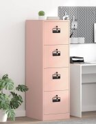 vidaXL Кабинет за файлове с чекмедже Розово 44 x 50 x 139 см