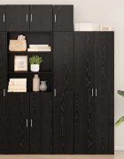 vidaXL Кабинет за съхранение с рафтове Черен дъб 30 x 425 x 225 см