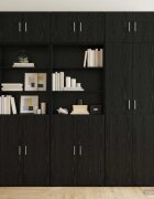 vidaXL Кабинет за съхранение с рафтове Черен дъб 70 x 425 x 225 см