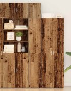 vidaXL Кабинет за съхранение с рафтове Старо дърво 30 x 425 x 225 см