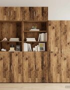 vidaXL Кабинет за съхранение с рафтове Старо дърво 70 x 425 x 225 см