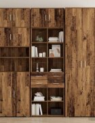 vidaXL Кабинет за съхранение с рафтове Старо дърво 70 x 425 x 225 см