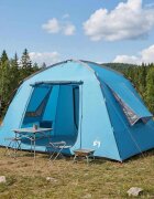 vidaXL Кабинна палатка с покрив Синьо 300 x 210 x 156 см Полиестер