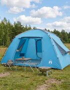 vidaXL Кабинна палатка с покрив Синьо 400 x 210 x 180 см Полиестер