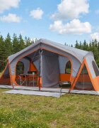 vidaXL Кабинна палатка с покрив Сив и оранжев 480 x 273 x 205 см