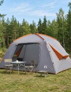 vidaXL Кабинна палатка Сив и оранжев 400 x 210 x 180 см Полиестер