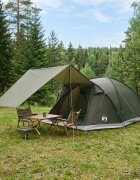 vidaXL Кабинна палатка Военнозелен 6-местна Полиестер и стомана