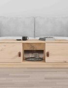 vidaXL Кафе маса 100x50x35 см борово дърво масив