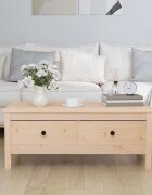 vidaXL Кафе маса 100x50x40 см бор масив