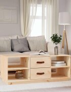 vidaXL Кафе маса 100x50x41 см борово дърво масив