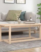 vidaXL Кафе маса 110x55x45 см борово дърво масив