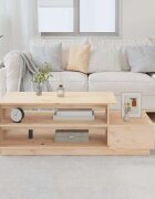 vidaXL Кафе маса 120x50x405 см борово дърво масив