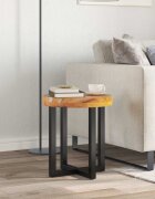 vidaXL Кафе маса 40x45 см тиково дърво масив и полирезин