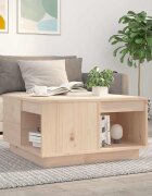 vidaXL Кафе маса 60x61x325 см борово дърво масив