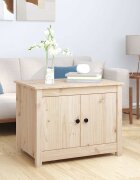 vidaXL Кафе маса 71x49x55 см борово дърво масив