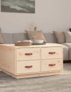 vidaXL Кафе маса 80x80x45 см борово дърво масив