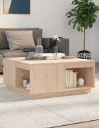 vidaXL Кафе маса 80x81x365 см борово дърво масив