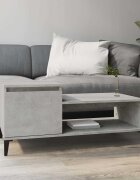 vidaXL Кафе маса бетонно сива 100x50x45 см инженерно дърво