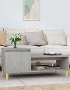 vidaXL Кафе маса бетонно сива 100x50x45 см инженерно дърво
