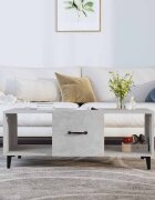 vidaXL Кафе маса бетонно сива 102x50x40 см инженерно дърво