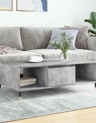 vidaXL Кафе маса бетонно сива 104x60x35 см инженерно дърво