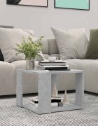 vidaXL Кафе маса бетонно сива 40x40x30 см инженерно дърво