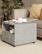 vidaXL Кафе маса бетонно сива 55x55x40 см инженерно дърво