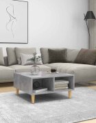 vidaXL Кафе маса бетонно сива 60x60x30 см инженерно дърво