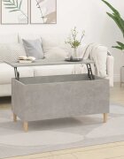 vidaXL Кафе маса бетонно сива 90x445x45 см инженерно дърво