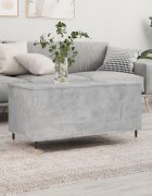 vidaXL Кафе маса бетонно сива 90x445x45 см инженерно дърво