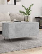 vidaXL Кафе маса бетонно сива 90x445x45 см инженерно дърво