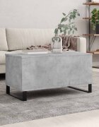 vidaXL Кафе маса бетонно сива 90x445x45 см инженерно дърво