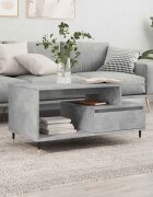 vidaXL Кафе маса бетонно сива 90x49x45 см инженерно дърво