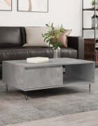 vidaXL Кафе маса бетонно сива 90x60x35 см инженерно дърво