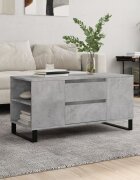 vidaXL Кафе маса бетонно сиви 102x445x50 см инженерно дърво