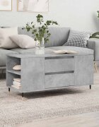 vidaXL Кафе маса бетонно сиви 102x445x50 см инженерно дърво