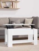 vidaXL Кафе маса бял гланц 101x49x52 см инженерно дърво
