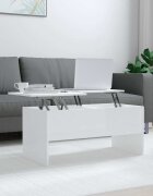 vidaXL Кафе маса бял гланц 102x505x465 см инженерно дърво