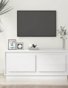 vidaXL Кафе маса бял гланц 102x50x44 см инженерно дърво
