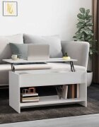 vidaXL Кафе маса бял гланц 102x50x525 см инженерно дърво