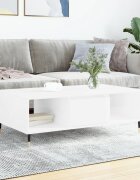 vidaXL Кафе маса бял гланц 104x60x35 см инженерно дърво