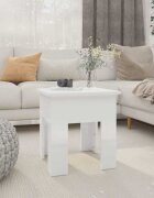 vidaXL Кафе маса бял гланц 40x40x42 см инженерно дърво