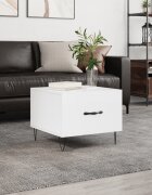 vidaXL Кафе маса бял гланц 50x50x40 см инженерно дърво